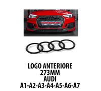 STEMMA LOGO AUDI ANTERIORE NERO LUCIDO 273mm A3 A4 A5 A6 A7 vedi descr.