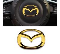 Stemma Mazda 3 6 CX-3 CX-5 CX-9,4.5cm X 5.7cm Emblema Adesivo Con Logo Accessori Volante/Cofano Anteriore Posteriore Emblema Logo Bagagliaio Chiave Telecomando Emblema,gold