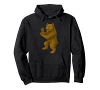 Stemma Orso Rinascimento Fantasy Art Araldico Animale Medievale Felpa con Cappuccio