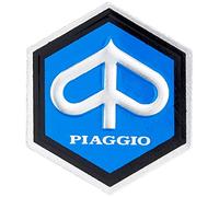 Stemma «Piaggio» A Cascata Esagonale Ecc. In Alluminio, Autoadesivo 25 X 30 Mm Per Vespa 50/Et3 Ecc.
