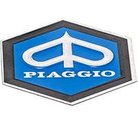 Stemma «Piaggio» A Cascata Esagonale In Alluminio, Autoadesivo 31X36 Mm Per Vespa Px T5 Ecc.