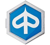 Stemma «Piaggio» A Cascata Esagonale In Alluminio, Per Innesto 32X37 Mm Per Vespa Px T5 Et2 Et4 Ecc.
