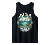 Stemma retrò a Forma di Orso del Lake Clark National Park & Preserve Alaska Canotta