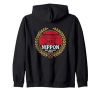 Stemma Samurai Nippon Japan Heritage Torii Gate Felpa con Cappuccio