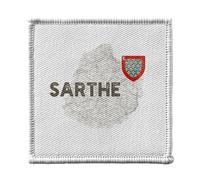 Stemma termoadesiva Vetement 7 x 7 cm - Sarthe 72 Dipartimento Le Mans Card Ancienne - Patch da stirare per riparazione o personalizzazione - Borsa jeans stampa in Francia