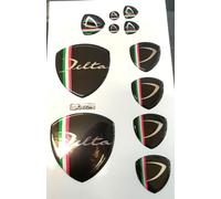 STEMMI FREGI COMPATIBILI LANCIA DELTA ADESIVO 3D TUNING TRICOLORE