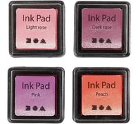 Stempelkissen, H: 2 cm, Größe 3,5x3,5 cm, Pfirsich, Pink, Hellrosa, Dunkelrosa,