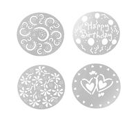 Stenci di compleanno stencil che stampicando modelli di stampa per torta cupcake decorazione di materiali per la festa di nozze 4pcs