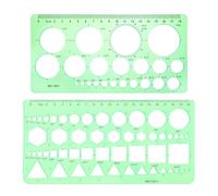 Stencil a cerchio, 2 modelli circolari per disegnare disegni trasparenti, stencil in plastica, righello geometrico, rotondo, strumenti da disegno, per ufficio, scuola, costruzione casseforme