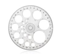 Stencil a cerchio Normografo, rotondo, modello multifunzione, righello di misurazione in plastica, strumento di disegno per tutte le età