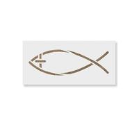 Stencil a forma di croce con pesce Gesù, 12,7 x 28 cm