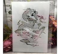 Stencil a forma di drago per pittura, formato A4, 29 cm, stencil per artigianato, riutilizzabili, modelli di animali, modelli di disegno, progetti artistici fai da te, stile B