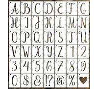 Stencil a forma di lettera, 42 stencil grandi con lettere dell'alfabeto, vernice spray riutilizzabile, modelli in plastica con lettere e numeri, per pittura murale, progetti artistici fai da te