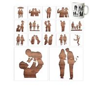 Stencil a forma di , per dipingere, 16 pezzi, riutilizzabili | Stencil per pittura fai da te per uomini, pittori, scrapbooking, hobbisti, pareti, mobili, tela, studio