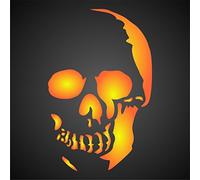 Stencil a forma di teschio - 15 x 24 cm (M) - Riutilizzabile Halloween Day of The Dead Spaventoso Tattoo Tribal Wall Stencil Template