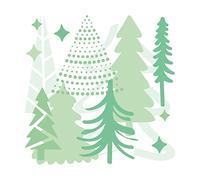 Sizzix Stencil a Strati 4PK Trees di Olivia Rose – Acrilico Alberi Doodle – Taglia unica