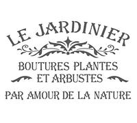 Stencil A5/A4/A3 Shabby Chic, Le Jardinier, in Mylar, 125/190 micron, riutilizzabile (211) (A4 (190 micron))