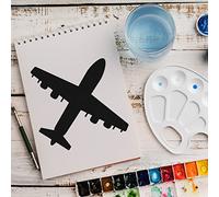 Stencil aeroplano viaggio v2 design stencil fai da te aerografo, modello da parete, stencil a spruzzo, 33 x 33 cm