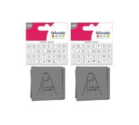 Stencil - ARTEMIO - Alfabeti - 60 pezzi - 6 x 6 cm - Multicolore