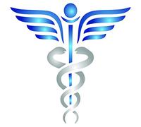 Stencil caduceo - 16,5 x 16,5 cm (L) - The Staff of Hermes Medical Symbol riutilizzabile stencil da parete per pittura