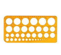 Stencil circolare Modello circolare Modello in plastica Stencil da disegno con 36 cerchi Righello circolare per disegnare Misurare Progettare (arancione)