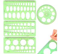 Stencil circolare Modello circolare Modello in plastica Stencil da disegno con cerchi Righello circolare per disegnare Misurare Progettare 4 Pezzi