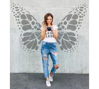 Stencil con ali di farfalla, XL 77 x 118 cm, grande stencil per pittura da parete, uso interno, esterno, ideale per qualsiasi spazio, progetto di decorazione divertente