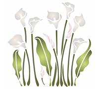Stencil con campo di calle, 16,5 x 16,5 cm (S) - Stencil per pittura a tema fiori Arum