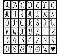 Stencil con lettere da 4 pollici, 42 pezzi di stencil con lettere e numeri, stencil riutilizzabili con alfabeto, modelli ad incastro per dipingere su legno, pareti, tessuto, roccia, arte fai da te