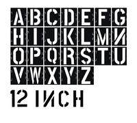 Stencil con lettere dell'alfabeto da 30,5 cm, kit di stencil in plastica di grandi dimensioni per legno, pareti, tessuto, vetro, carta, segnaletica e progetti artistici fai da te
