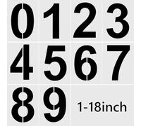 Stencil con numeri grandi da 0 a 9, modelli con numero di animali da 45,7 cm (15 numeri, cornice 45,7 x 33 cm), stencil per pittura, kit di stencil, riutilizzabili, per numeri di porta, parcheggio