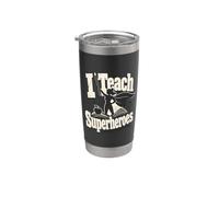 Stencil con scritta "I Teach Superheroes" Bicchiere termico in acciaio inox doppia parete