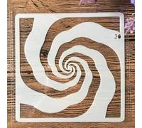 Stencil con stampa a spirale a vento, 13 x 13 cm, stencil per pittura su legno, pareti, mobili