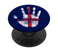 Stencil con stampa patriottica del DNA della bandiera dell'Inghilterra PopSockets PopGrip Adesivo