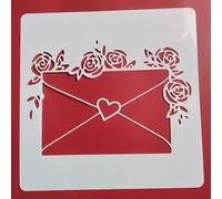 Stencil da disegno, 13 x 13 cm, con lettere d'amore, riutilizzabili, in plastica, per dipingere su legno, parete, tessuto, roccia, tela, mobili, decorazione per la casa, stile 1