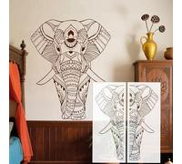 Stencil da parete a forma di elefante, 73 cm, riutilizzabile, effetto 3D, oversize, facile da usare, di grandi dimensioni, decorazione da parete per la casa, S625