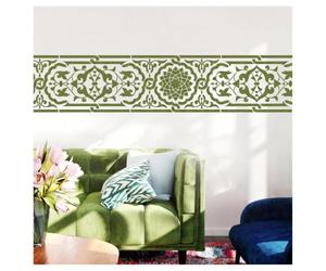 Stencil da parete con bordo islamico marocchino, 114 x 40 cm | Modello di pittura riutilizzabile per bordo parete, piastrelle, mobili, decorazioni per la casa fai da te, motivo geometrico