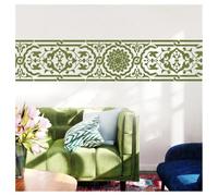 Stencil da parete con bordo islamico marocchino, 57 x 20 cm | Modello di pittura riutilizzabile per bordo parete, piastrelle, mobili, decorazioni per la casa fai da te, motivo geometrico