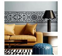 Stencil da parete con bordo islamico marocchino, 86 x 30 cm | Modello di pittura riutilizzabile per bordo parete, piastrelle, mobili, decorazioni per la casa fai da te, motivo geometrico