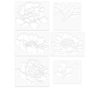 Stencil da parete per pittura,Stencil a fiori per pittura,Modello di pittura di stencil per pittura creativa | Modelli di fiori riutilizzabili per fiori da giardino per balcone da cortile