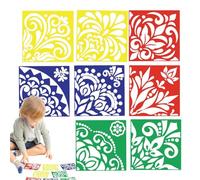 Stencil Da Pavimento Per La Pittura Pavimento,Stencil Di Pittura A Spruzzo | Stencil di Pittura Riutilizzabili 8 Pezzi Stencil Di Fiori | Stencil Di Pittura, Stencil Di Tappetini Per Porte