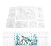 Stencil da Spiaggia per Dipingere Sagome Animali Marini Riutilizzabili Da | Stencil Pesci Di Mare Per Decorare Sassi, Torte, Biglietti, Casa, Giardino, Scrapbooking, Disegno E Arte