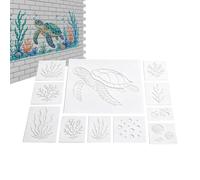 Stencil da Spiaggia per Dipingere Sagome Animali Marini Riutilizzabili Da | Stencil Pesci Di Mare Per Decorare Sassi, Torte, Biglietti, Casa, Giardino, Scrapbooking, Disegno E Arte