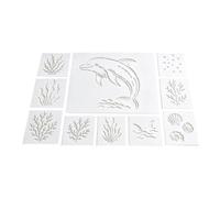 Stencil da Spiaggia per Dipingere Sagome Animali Marini Riutilizzabili Da | Stencil Pesci Di Mare Per Decorare Sassi, Torte, Biglietti, Casa, Giardino, Scrapbooking, Disegno E Arte