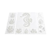 Stencil da Spiaggia per Dipingere Sagome Animali Marini Riutilizzabili Da | Stencil Pesci Di Mare Per Decorare Sassi, Torte, Biglietti, Casa, Giardino, Scrapbooking, Disegno E Arte