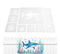 Stencil da Spiaggia per Dipingere Sagome Animali Marini Riutilizzabili Da | Stencil Pesci Di Mare Per Decorare Sassi, Torte, Biglietti, Casa, Giardino, Scrapbooking, Disegno E Arte
