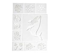 Stencil da Spiaggia per Dipingere Sagome Animali Marini Riutilizzabili Da | Stencil Pesci Di Mare Per Decorare Sassi, Torte, Biglietti, Casa, Giardino, Scrapbooking, Disegno E Arte