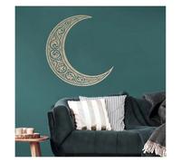 Stencil decorativo extra large con luna crescente, 70 x 71 cm, riutilizzabile, modello artistico da parete arabo, islamico, per camera da letto, soggiorno, decorazione Ramadan