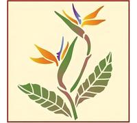 Stencil design esotico uccello del paradiso 19,1 x 23,4 cm, modello artistico tropicale hawaiano per pittura, artigianato, decorazioni per la casa e progetti fai da te da The Artful Stencil