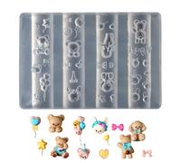 Stencil di design delle unghie, stampo in silicone per decorazione delle unghie, strumento per manicure con cuore, fiocco e orso, per accessori affascinanti, casa, viaggio e occasioni